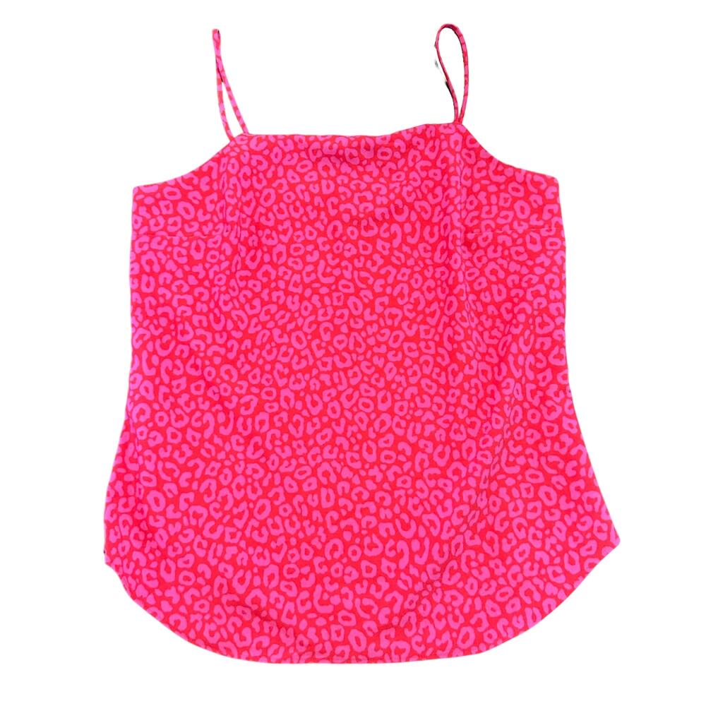 Ann Taylor Red And Raspberry Print Spaghetti Stra… - image 1